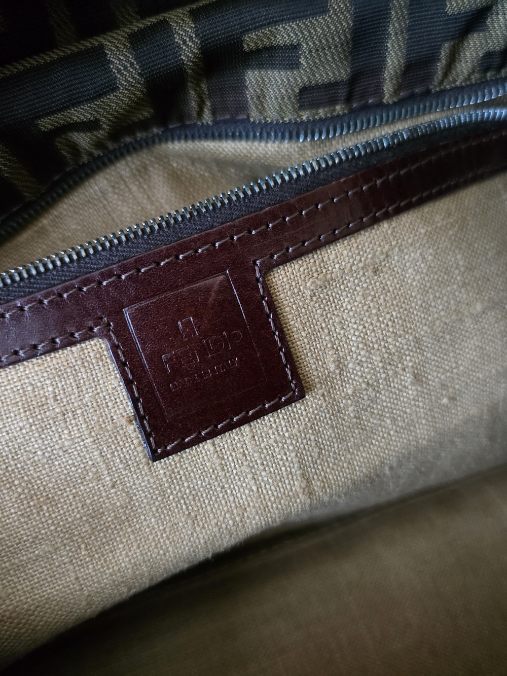 Fendi Brown Monogram Tote Bag with Leather Handles - Picture 8 of 16